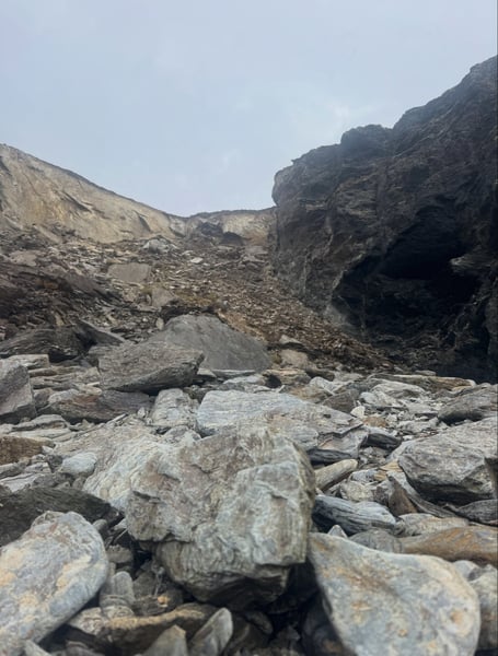 The holy well has been covered following the major cliff collapse (Picture: Holywell Surf Life Saving Club)
