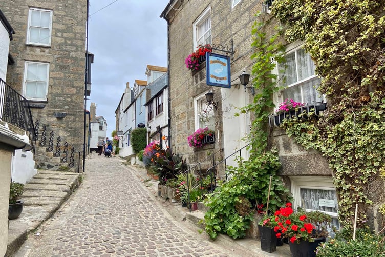 A cobbled street in the Cornish town of St Ives. (Picture: Andrew Townsend)
