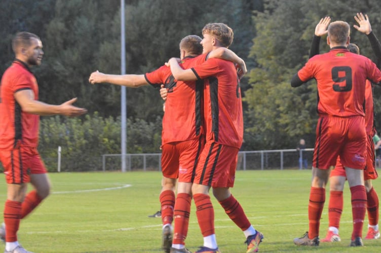 Owen Haslam, Torpoint celebration at Sidmouth Town.