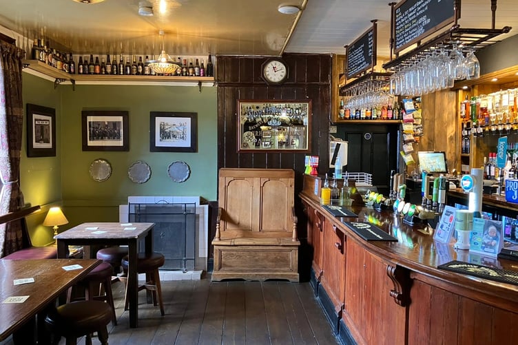 The bar at the New Inn at Tywardreath is lower than conventional bars.
