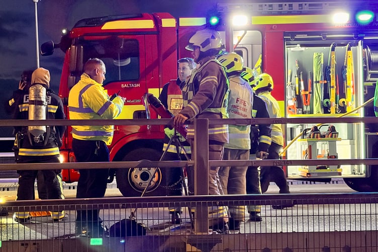 Fire crews quickly set up a command post as part of their actions to the live exercise