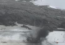 Bomb disposal team carries out Looe beach blast
