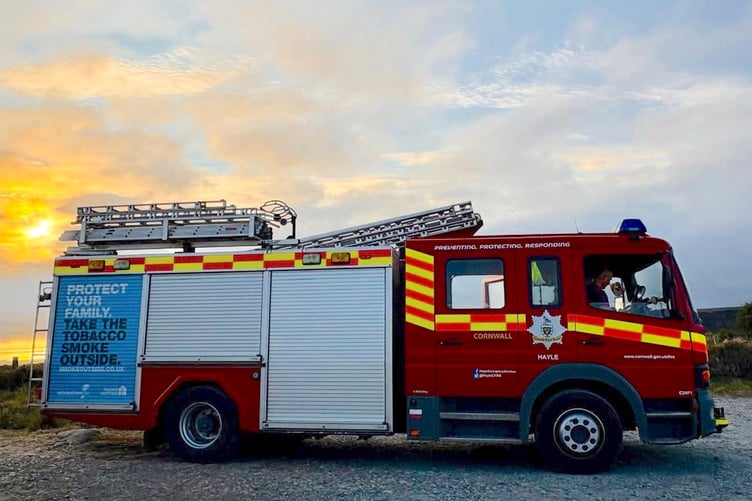 Two crews from Hayle put out a large unattended bonfire. (Picture: Hayle Emergency Services Community Station)