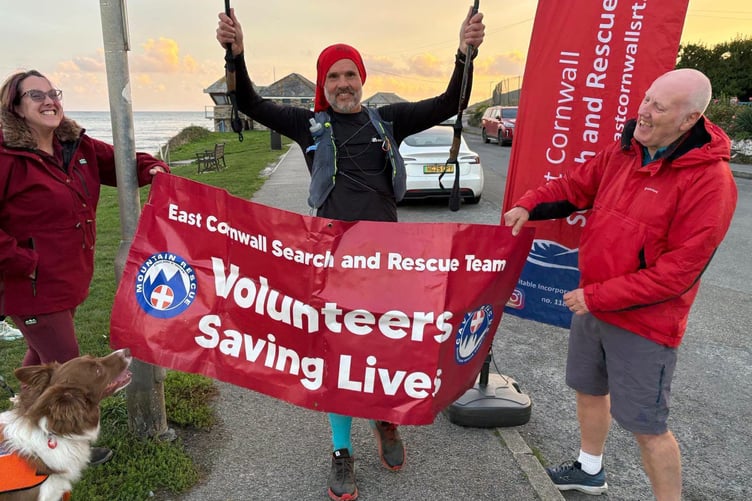Edward Buckingham ran 100 miles for the East Cornwall Search and Rescue Team