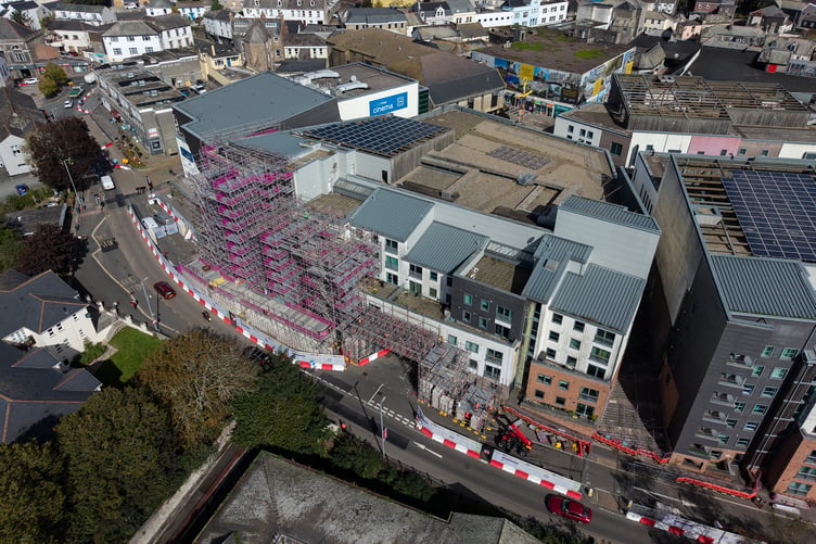 An aerial view of the project in Trinity Street, St Austell. (Picture: Paul Williams)