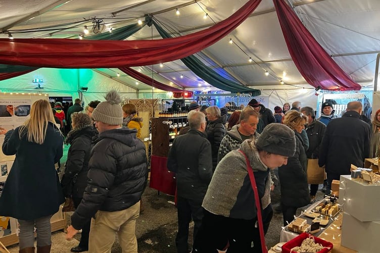 Fowey Christmas Market pictured in 2022