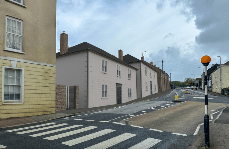 A 3D perspective from Greenbank Road looking towards the Pound Street junction