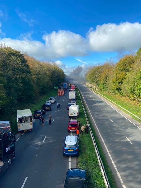 A30 Lorry Fire