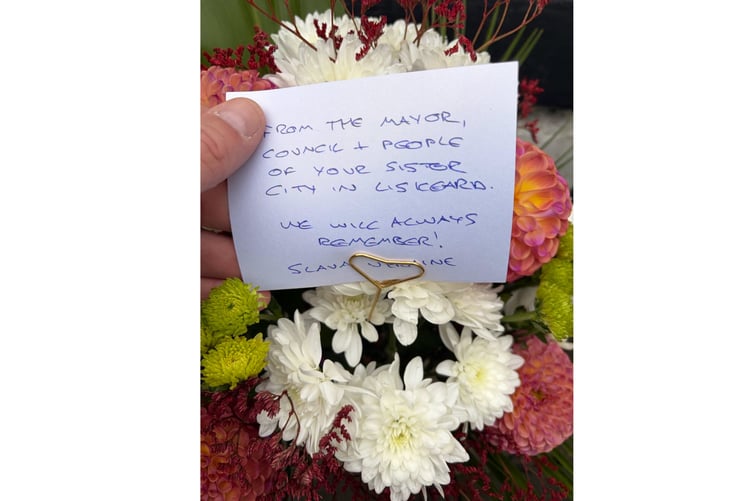 A message from the people of Liskeard to those in their twin town of Kopychyntsi in Ukraine