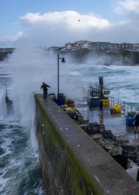 The man was lucky not be swept into the sea (Picture: Rob Booth)