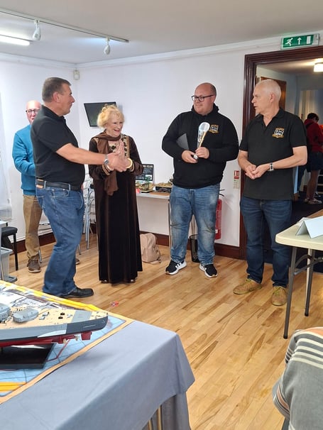 Sue Hooper (second left) was on hand to present the awards at the recent Saltash Model Club exhibition held at Ashtorre Rock
