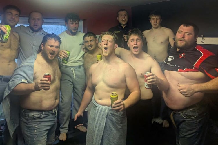 The home players enjoyed a much-deserved beer afterwards.