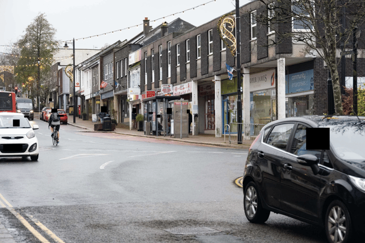 Fore Street in Saltash, where the advertisement board would have been located (Picture: Cornwall Council)