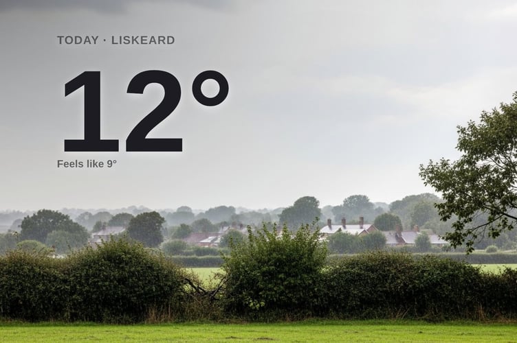 Liskeard weather: rainy Monday with rain expected and a high of 11°C