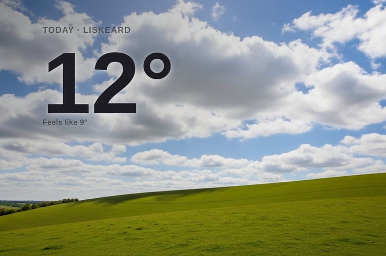 Liskeard weather: cloudy Sunday with rain expected and a high of 13°C